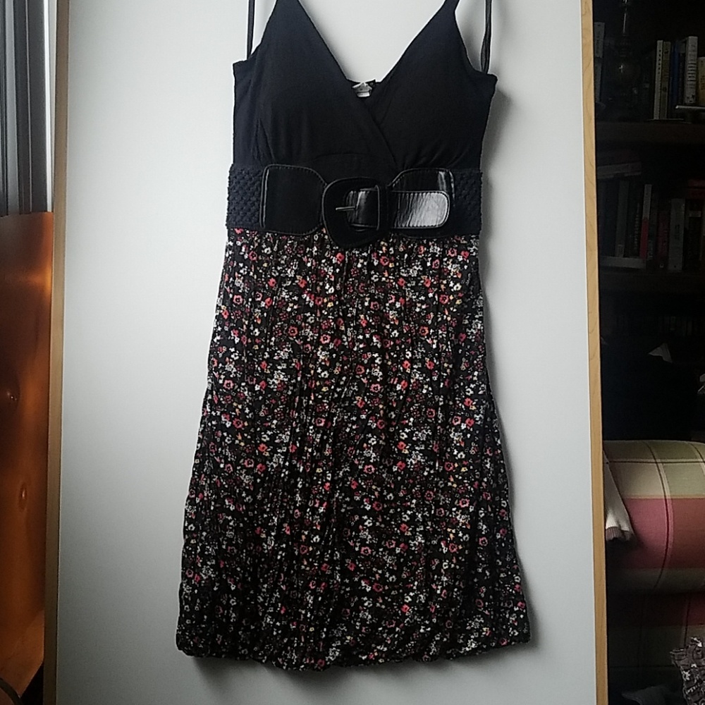 Deb floral and belted dress